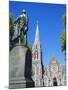 Statue of J R Godley and the Cathedral, Christchurch, Canterbury, South Island, New Zealand-Neale Clarke-Mounted Photographic Print