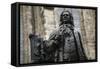 Statue of J. S. Bach, Courtyard of St. Thomas Church, Leipzig, Germany-Dave Bartruff-Framed Stretched Canvas