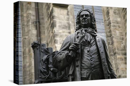 Statue of J. S. Bach, Courtyard of St. Thomas Church, Leipzig, Germany-Dave Bartruff-Stretched Canvas