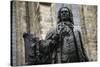 Statue of J. S. Bach, Courtyard of St. Thomas Church, Leipzig, Germany-Dave Bartruff-Stretched Canvas