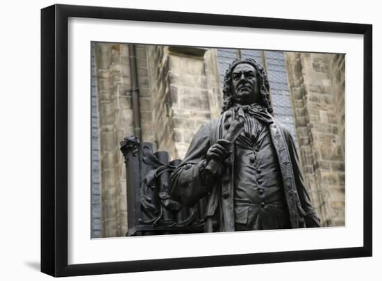 Statue of J. S. Bach, Courtyard of St. Thomas Church, Leipzig, Germany-Dave Bartruff-Framed Photographic Print