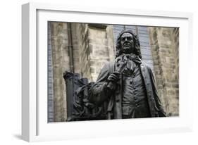 Statue of J. S. Bach, Courtyard of St. Thomas Church, Leipzig, Germany-Dave Bartruff-Framed Photographic Print