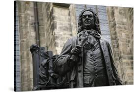 Statue of J. S. Bach, Courtyard of St. Thomas Church, Leipzig, Germany-Dave Bartruff-Stretched Canvas
