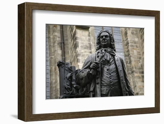 Statue of J. S. Bach, Courtyard of St. Thomas Church, Leipzig, Germany-Dave Bartruff-Framed Photographic Print