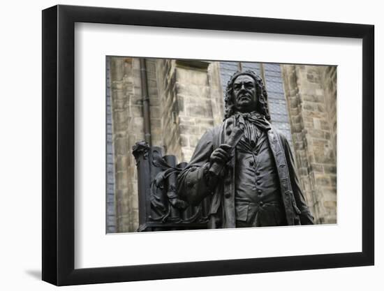 Statue of J. S. Bach, Courtyard of St. Thomas Church, Leipzig, Germany-Dave Bartruff-Framed Photographic Print