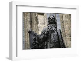 Statue of J. S. Bach, Courtyard of St. Thomas Church, Leipzig, Germany-Dave Bartruff-Framed Photographic Print