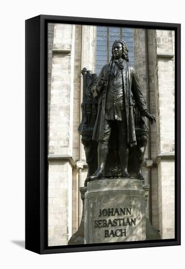 Statue of J. S. Bach on Grounds of St. Thomas Church, Leipzig, Germany-Dave Bartruff-Framed Stretched Canvas