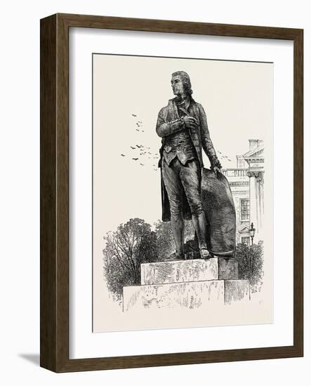 Statue of Jefferson in Front of the White House, Washington, USA, 1870S-null-Framed Giclee Print