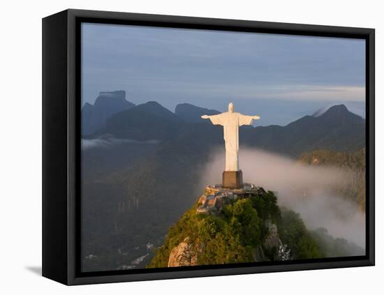 Statue of Jesus, known as Cristo Redentor (Christ the Redeemer), on Corcovado Mountain in Rio De Ja-Peter Adams-Framed Stretched Canvas