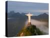 Statue of Jesus, known as Cristo Redentor (Christ the Redeemer), on Corcovado Mountain in Rio De Ja-Peter Adams-Stretched Canvas