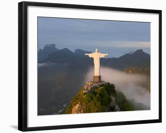 Statue of Jesus, known as Cristo Redentor (Christ the Redeemer), on Corcovado Mountain in Rio De Ja-Peter Adams-Framed Photographic Print