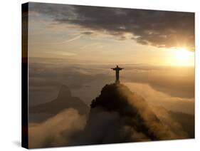 Statue of Jesus, known as Cristo Redentor (Christ the Redeemer), on Corcovado Mountain in Rio De Ja-Peter Adams-Stretched Canvas