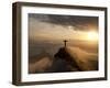 Statue of Jesus, known as Cristo Redentor (Christ the Redeemer), on Corcovado Mountain in Rio De Ja-Peter Adams-Framed Premium Photographic Print