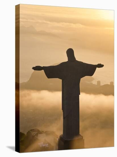 Statue of Jesus, known as Cristo Redentor (Christ the Redeemer), on Corcovado Mountain in Rio De Ja-Peter Adams-Stretched Canvas