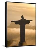 Statue of Jesus, known as Cristo Redentor (Christ the Redeemer), on Corcovado Mountain in Rio De Ja-Peter Adams-Framed Stretched Canvas