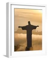 Statue of Jesus, known as Cristo Redentor (Christ the Redeemer), on Corcovado Mountain in Rio De Ja-Peter Adams-Framed Photographic Print