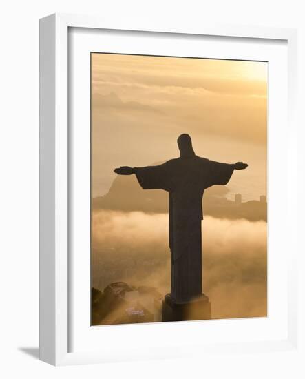 Statue of Jesus, known as Cristo Redentor (Christ the Redeemer), on Corcovado Mountain in Rio De Ja-Peter Adams-Framed Photographic Print