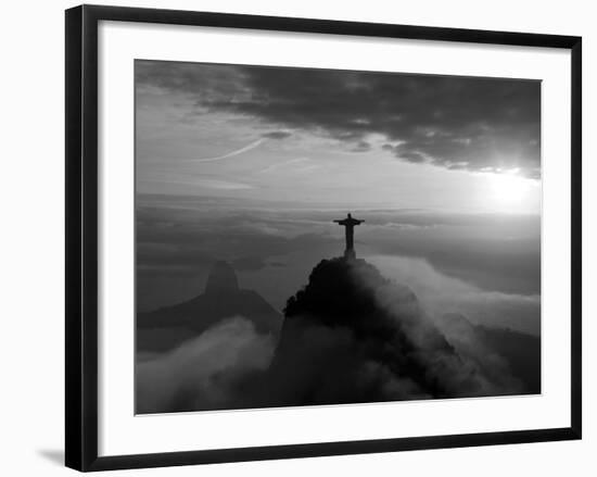 Statue of Jesus, known as Cristo Redentor (Christ the Redeemer), on Corcovado Mountain in Rio De Ja-Peter Adams-Framed Photographic Print