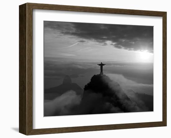 Statue of Jesus, known as Cristo Redentor (Christ the Redeemer), on Corcovado Mountain in Rio De Ja-Peter Adams-Framed Photographic Print