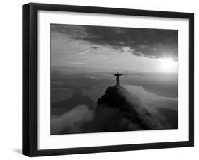 Statue of Jesus, known as Cristo Redentor (Christ the Redeemer), on Corcovado Mountain in Rio De Ja-Peter Adams-Framed Photographic Print