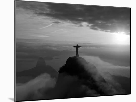 Statue of Jesus, known as Cristo Redentor (Christ the Redeemer), on Corcovado Mountain in Rio De Ja-Peter Adams-Mounted Photographic Print