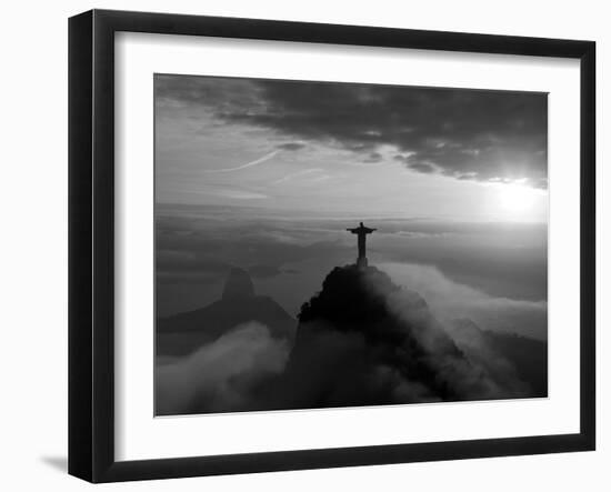 Statue of Jesus, known as Cristo Redentor (Christ the Redeemer), on Corcovado Mountain in Rio De Ja-Peter Adams-Framed Premium Photographic Print