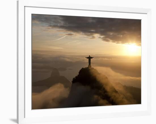 Statue of Jesus, known as Cristo Redentor (Christ the Redeemer), on Corcovado Mountain in Rio De Ja-Peter Adams-Framed Photographic Print