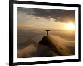 Statue of Jesus, known as Cristo Redentor (Christ the Redeemer), on Corcovado Mountain in Rio De Ja-Peter Adams-Framed Photographic Print