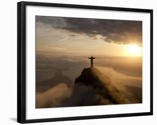 Statue of Jesus, known as Cristo Redentor (Christ the Redeemer), on Corcovado Mountain in Rio De Ja-Peter Adams-Framed Photographic Print