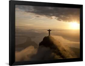 Statue of Jesus, known as Cristo Redentor (Christ the Redeemer), on Corcovado Mountain in Rio De Ja-Peter Adams-Framed Photographic Print