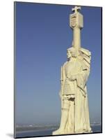 Statue of Joao Rodrigues Cabrillo Overlooking San Diego Harbor-null-Mounted Photographic Print