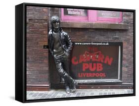 Statue of John Lennon Close to the Original Cavern Club, Matthew Street-Ethel Davies-Framed Stretched Canvas