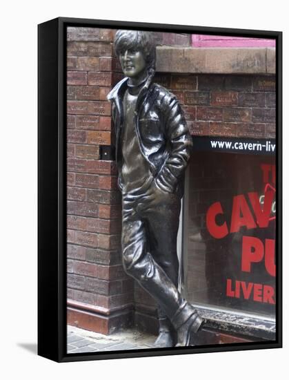 Statue of John Lennon Near the Original Cavern Club, Matthew Street, Liverpool, Merseyside-Ethel Davies-Framed Stretched Canvas