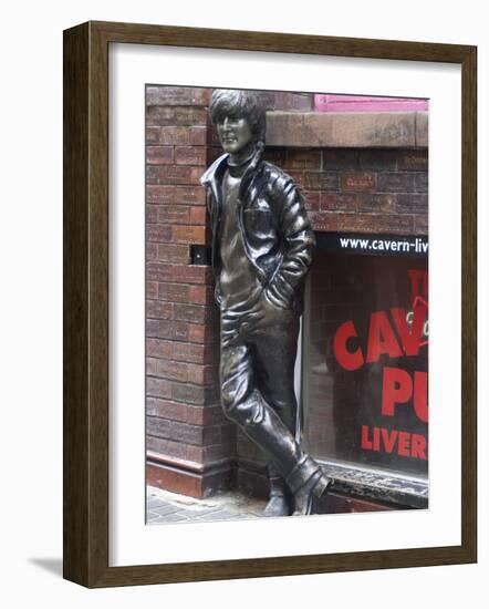 Statue of John Lennon Near the Original Cavern Club, Matthew Street, Liverpool, Merseyside-Ethel Davies-Framed Photographic Print