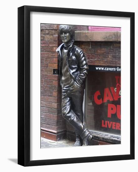 Statue of John Lennon Near the Original Cavern Club, Matthew Street, Liverpool, Merseyside-Ethel Davies-Framed Photographic Print