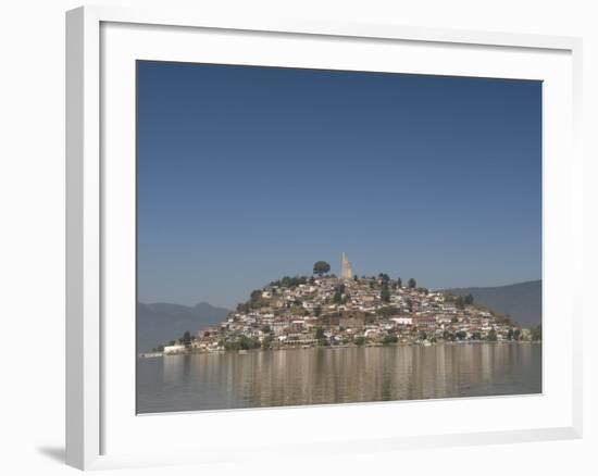 Statue of Jose Maria Morelos, a Revolutionary Hero, at Top of Island, Isla Janitzio-Richard Maschmeyer-Framed Photographic Print