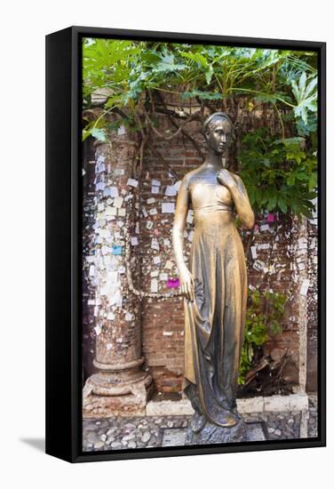 Statue of Juliet, Juliet's House, Verona, UNESCO World Heritage Site, Veneto, Italy, Europe-Nico-Framed Stretched Canvas