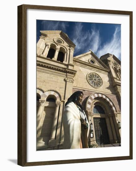 Statue of Kateri Tekakwitha, the Cathedral Basilica of St. Francis of Assisi, Santa Fe, New Mexico,-Richard Maschmeyer-Framed Photographic Print