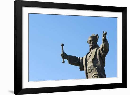 Statue of Kenesary Khan at the entrance to Turkestan, Kazakhstan.-Keren Su-Framed Photographic Print