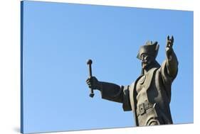 Statue of Kenesary Khan at the entrance to Turkestan, Kazakhstan.-Keren Su-Stretched Canvas