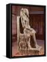 Statue of Khafre (2520-2494 BC) Enthroned, from the Valley Temple of the Pyramid of Khafre at Giza-null-Framed Stretched Canvas