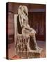 Statue of Khafre (2520-2494 BC) Enthroned, from the Valley Temple of the Pyramid of Khafre at Giza-null-Stretched Canvas