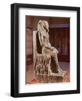 Statue of Khafre (2520-2494 BC) Enthroned, from the Valley Temple of the Pyramid of Khafre at Giza-null-Framed Giclee Print