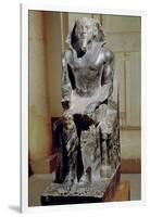 Statue of Khafre (2520-2494 BC) Enthroned, from the Valley Temple of the Pyramid of Khafre at Giza-null-Framed Giclee Print