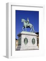 Statue of King Frederick V in Amalienborg Palace Courtyard in Copenhagen, Denmark, Scandinavia-Simon Montgomery-Framed Photographic Print