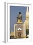 Statue of King Setthathirat, Pha Tat Luang, Vientiane, Laos-Robert Harding-Framed Premium Photographic Print