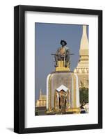 Statue of King Setthathirat, Pha Tat Luang, Vientiane, Laos-Robert Harding-Framed Photographic Print