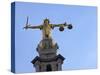 Statue of Lady Justice with Sword, Scales and Blindfold, Central Criminal Court, London, England-Peter Barritt-Stretched Canvas