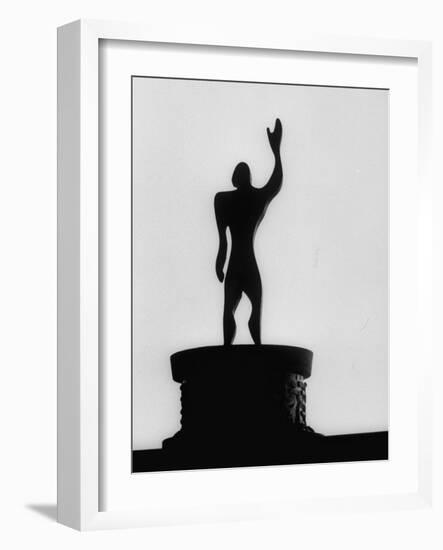 Statue of "Le Modulor," by Le Corbusier's Ratio of Architectural Design in Relation to Human Figure-James Burke-Framed Photographic Print