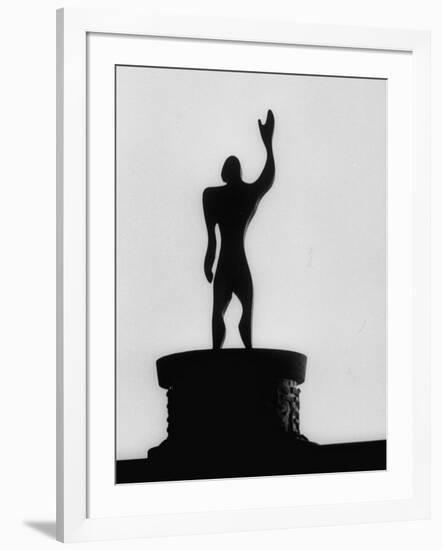 Statue of "Le Modulor," by Le Corbusier's Ratio of Architectural Design in Relation to Human Figure-James Burke-Framed Photographic Print